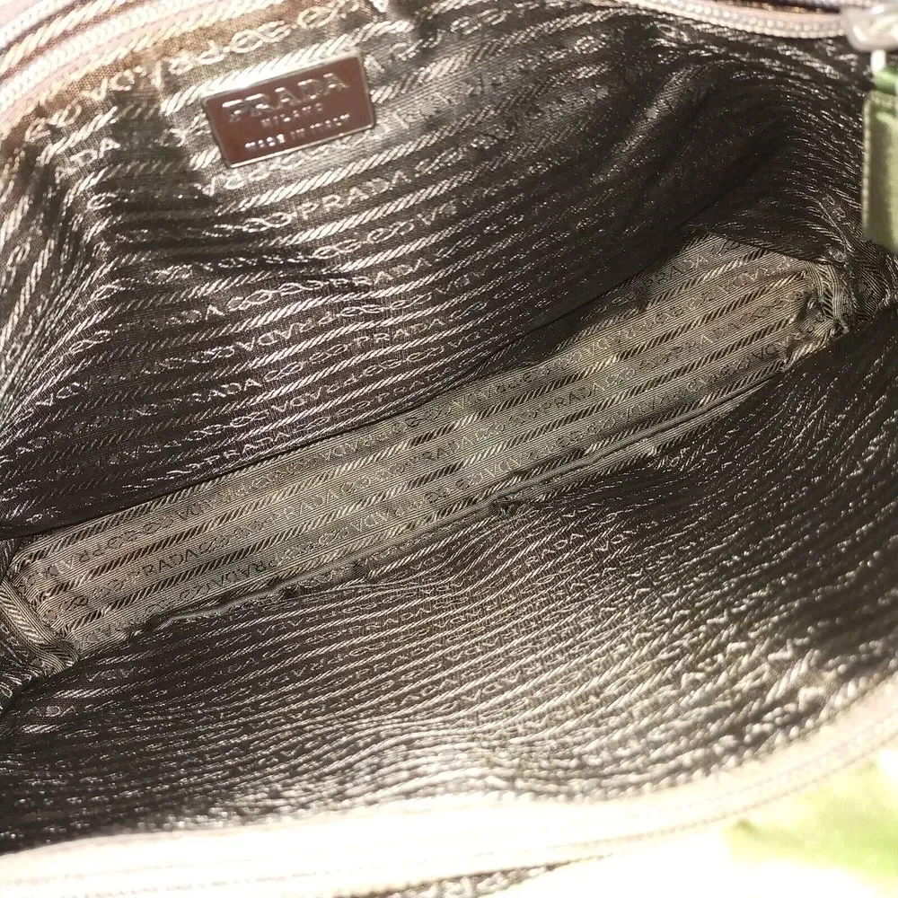 Prada Hand Bag Green Nylon #77090P10 - Picture 8 of 9